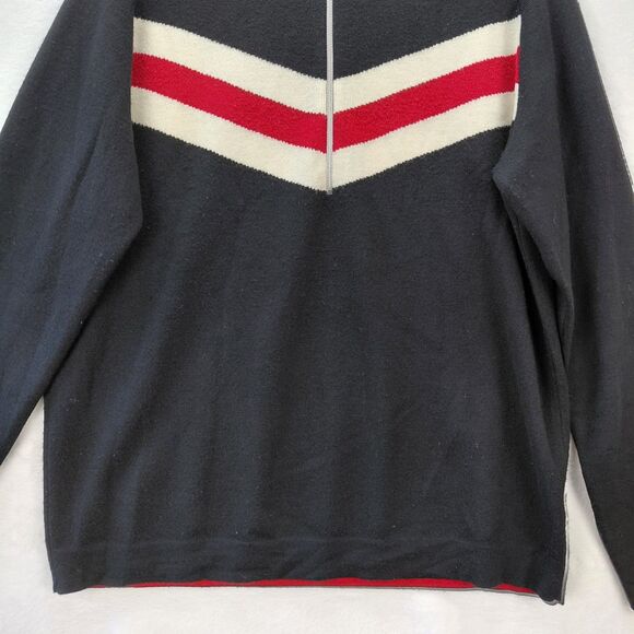 Eddie Bauer Sport Sweater Men Large Tall Black 1/4 Zip Merino Wool Nordic Ski - Picture 4 of 10